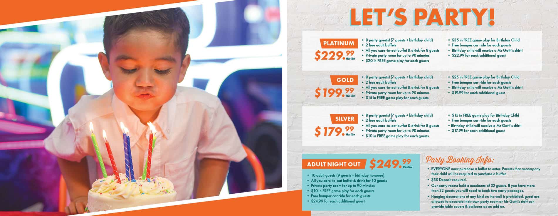 Victoria Party Pricing