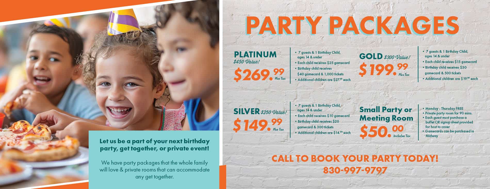 Fredericksburg Party Pricing